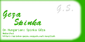 geza spinka business card